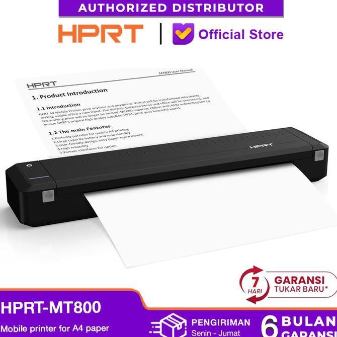Terlaris Printer / Wireless Printer Portable Bluetooth  A4 Hprt Mt800 Original