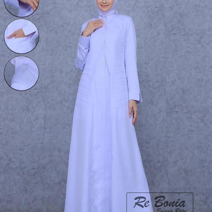 NEW GAMIS PUTIH SERAGAM PERAWAT SERAGAM DINAS KESEHATAN BAJU PUTIH SERAGAM PUTIH GAMIS MUSLIMAH SERA