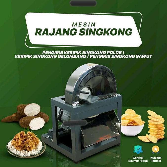 Mesin Potong Pemotong Rajang Kripik Singkong Ubi Talas Listrik Automatis CO