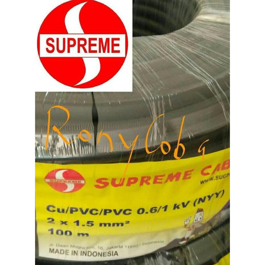 Promo NYY 2x1,5 mm Supreme (hitam kawat) NYY 2 x 1,5 mm Supreme @100m Diskon