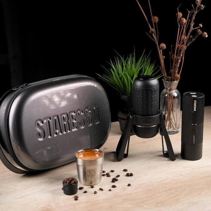 Staresso Mirage Combo Set Coffee Travel Edition SP300 Espresso Maker Electric Hand Grinder D6E With 