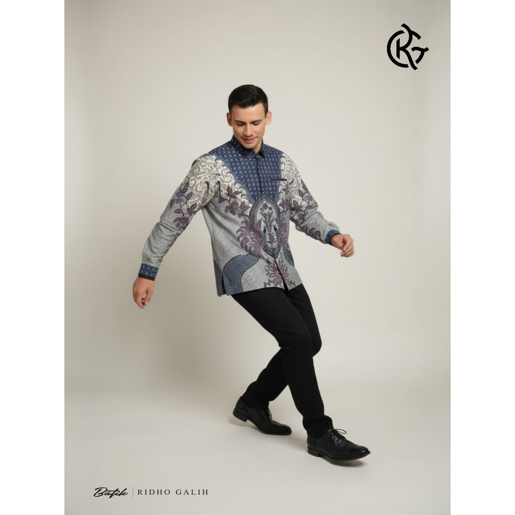 Batik Ridho Galih | Kemeja Batik Lengan Panjang Bordir smock
