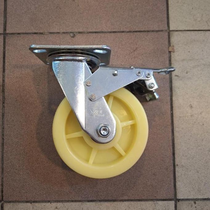 Roda Troli Nilon Heavy Duty 6 Inch Rem