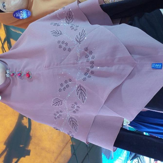 Promo Khimar 2 Layer Payet Daun Hitam Sutra Poliester Bisnis Pernikahan Santai Sore Hari Ceruty Musl