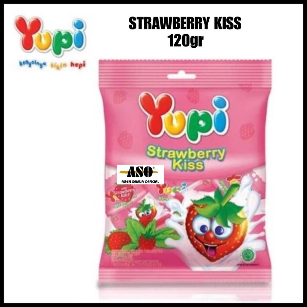YUPI STRAWBERRY KISS PERMEN YUPI KISS 120GR PROMO 