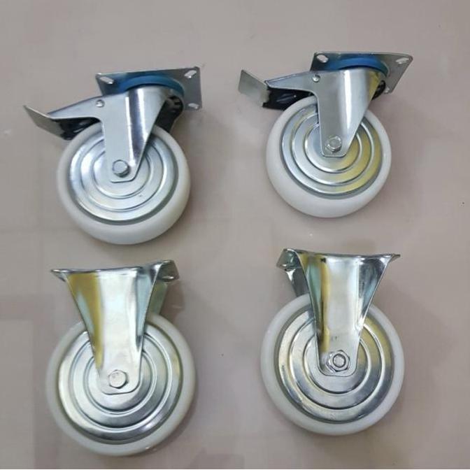 Roda Nilon 6 Inch Putar Rem Mati / Roda Troli 6 Inch  Sale