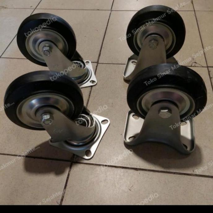 Roda Karet Edly Ukuran 8 Inch 2 Putar 2 Lurus Isi 4 Pcs / Karet Edly 8  Sale