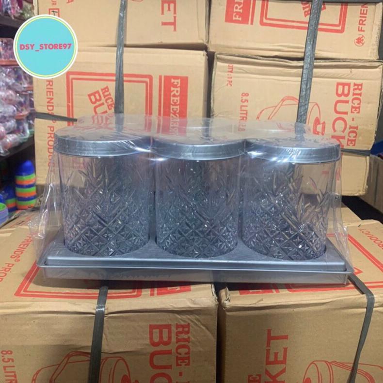 toples drat 6pcs free nampan / toples clover isi 6 plus nampan / toples kue lebaran