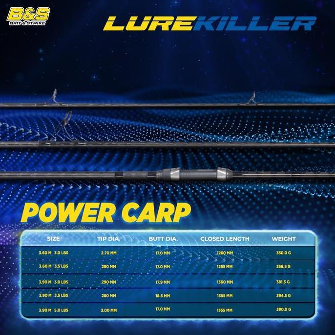 Lurekiller Power Carp Joran Pancing pasiran 3.9M Joran Surf kuat JP010