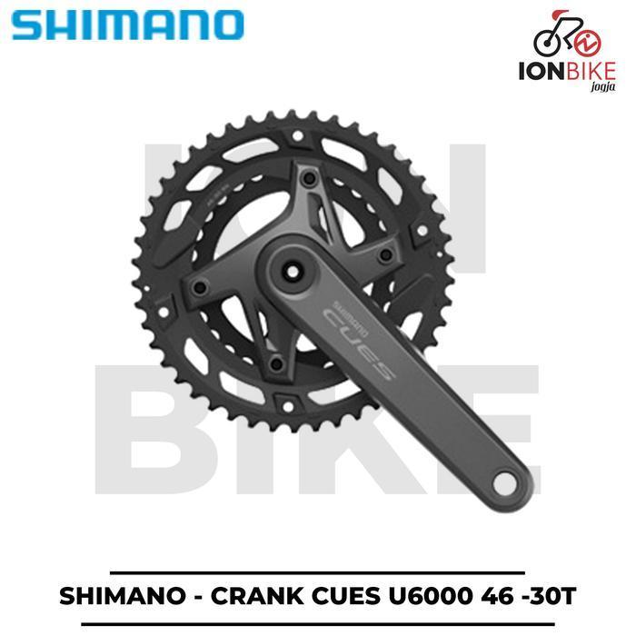 Crank Shimano Cues U6000 46-30T Dual Chainring Crankset U-6000 46 30 T Double Chain Ring Set Sepeda 