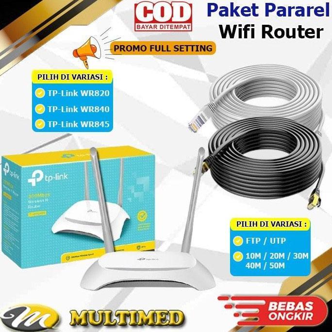 SENENGMORA - PAKET PARAREL WIFI TP-LINK + KABEL LAN 15 METER SIAP PASANG
