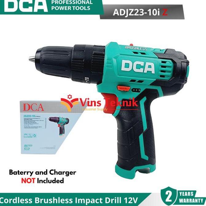 Promo Dca Adjz23-10I Z Mesin Bor Baterai Cordless Brushless Impact Drill 10Mm 12V Adjz23-10Iz