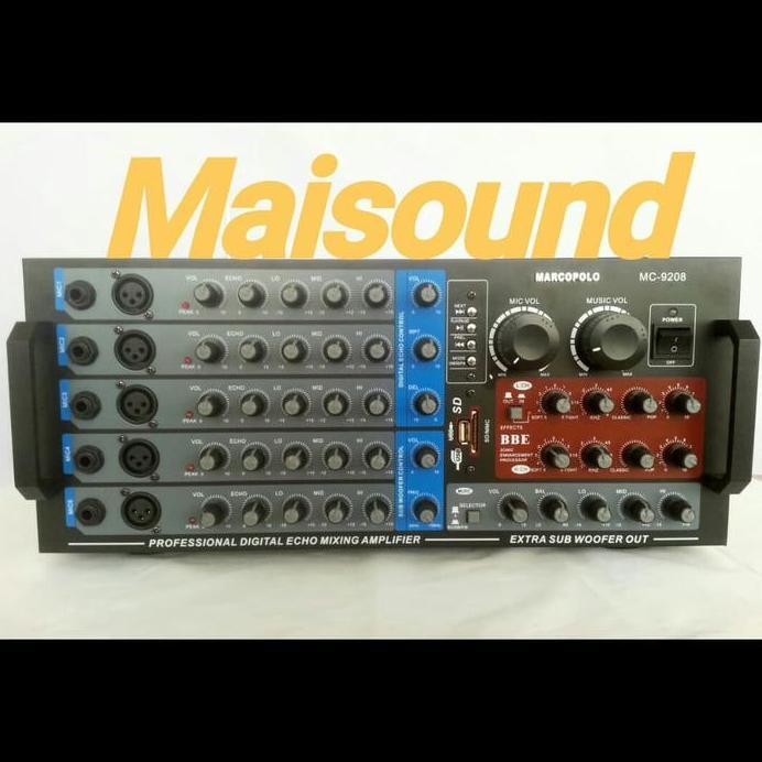 POWER AMPLI 5 CHANNEL MARCOPOLO MC 9208 HIGH POWER PLUS PROCESSOR BBE