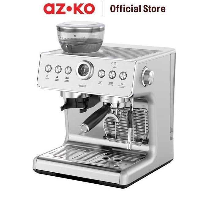 Terlaris Azko Kris 3 Ltr Espresso Coffee Maker 20 Bar - Silver Mesin Kopi Espresso Machine Alat Pemb