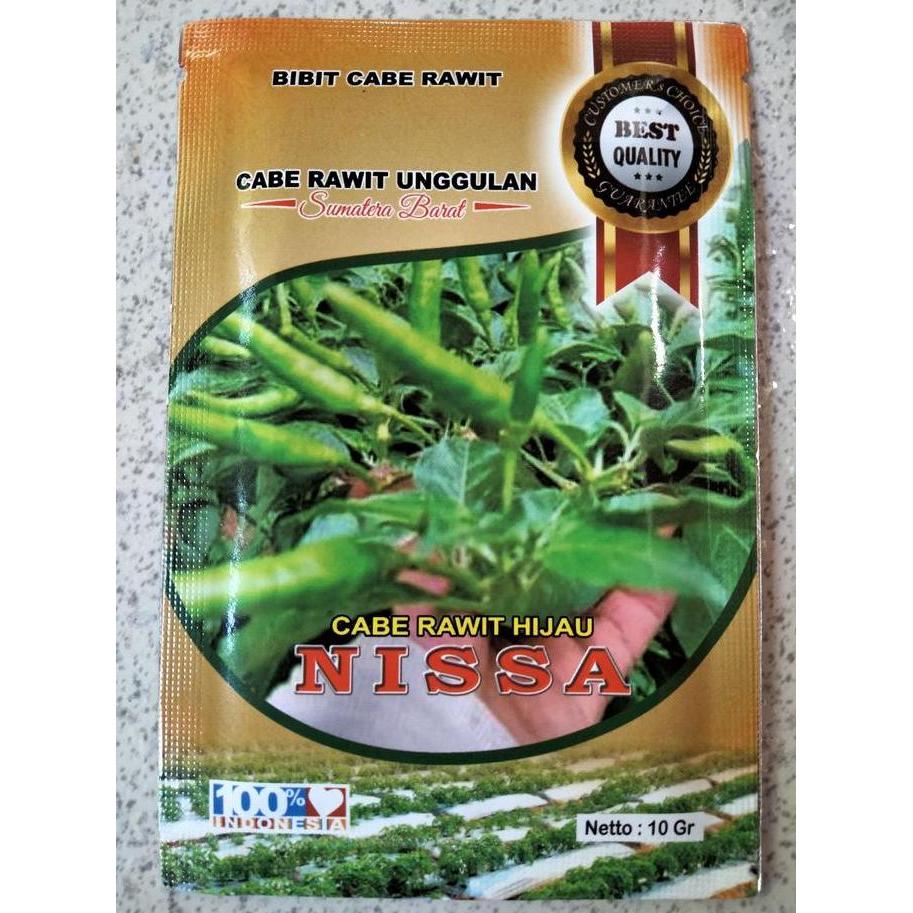Benih Cabe Rawit Hijau NISSA 10 Gram - Bibit Cabai Rawit Ijo Nisa Akar  varietas 22 Varietaz Gv2 Ch+