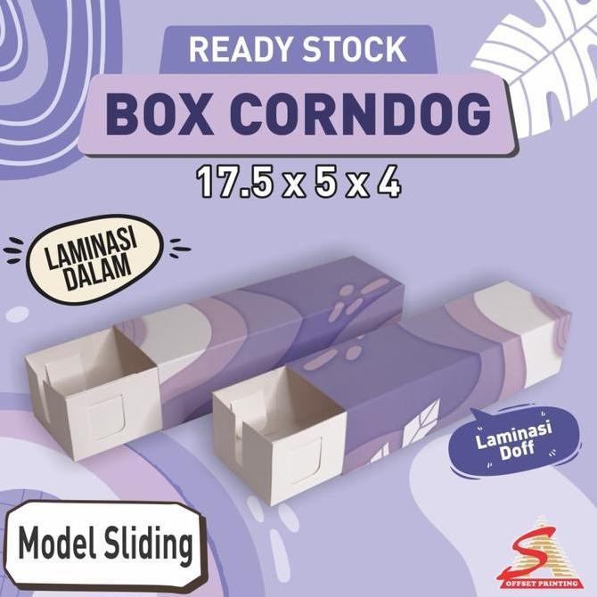 Box Sliding Corndog Kotak Kemasan Makanan Kotak Packaging Jajanan