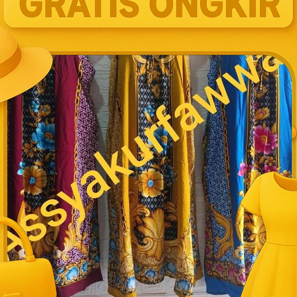 Daster  Batik Assyakurfawwaz Model Yukensi  Ld 130 Motif Bunga Batik