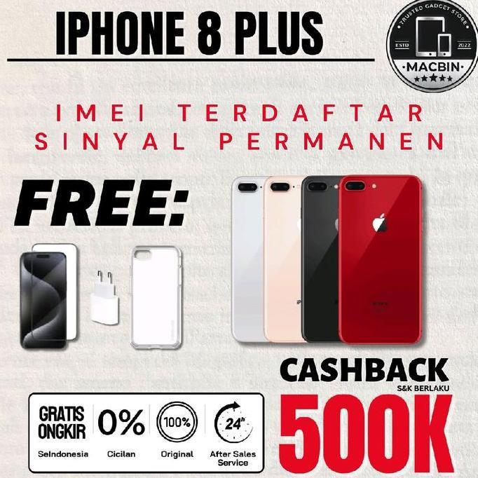 Terlaris Ibox| Iphone 8 Plus 256Gb 256 64Gb 64 Second Black Gold Silver Red