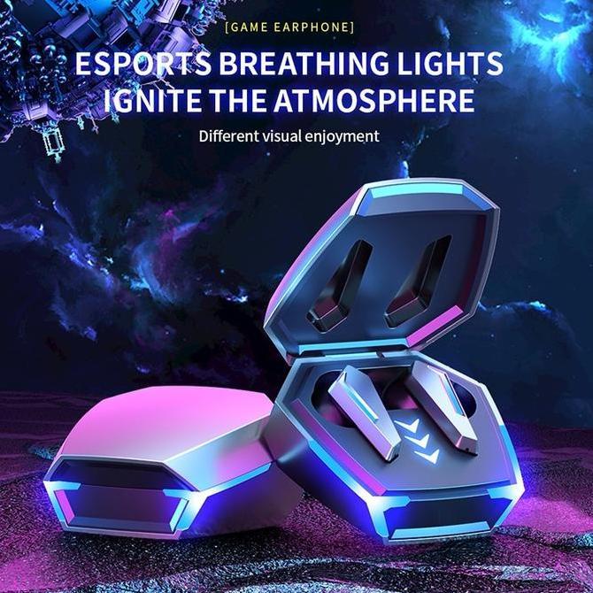 M10 Tws Game Bluetooth Earphones Wireless Headphones Tws Stereo Bass Menyentuh Mikrofon Earbuds Head