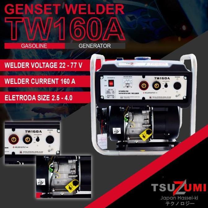 Genset Las Bensin Tsuzumi TW160A 160 Amper 1000 watt Promo Premium