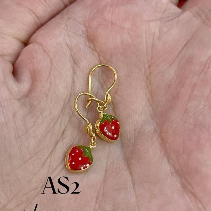 Anting anak setengah gram + anting anak strawberry kait