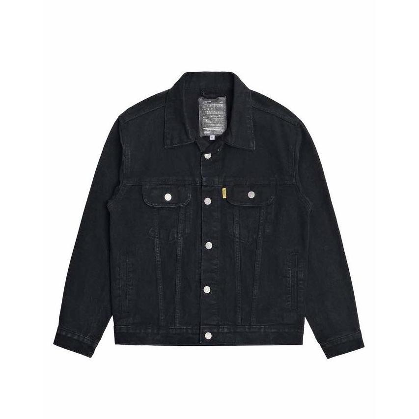 Lazzbuina - Vearst Trucker Jacket Duin Black Washed Denim Pria