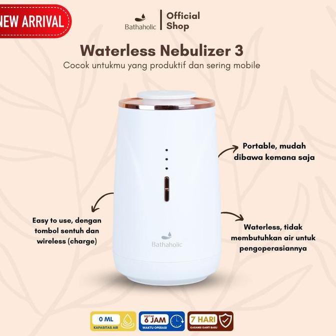 Bathaholic Nebulizer 3 Waterless Diffuser Aromatherapy Portable Untuk Mobil & Rumah - 10mL Promo Pre