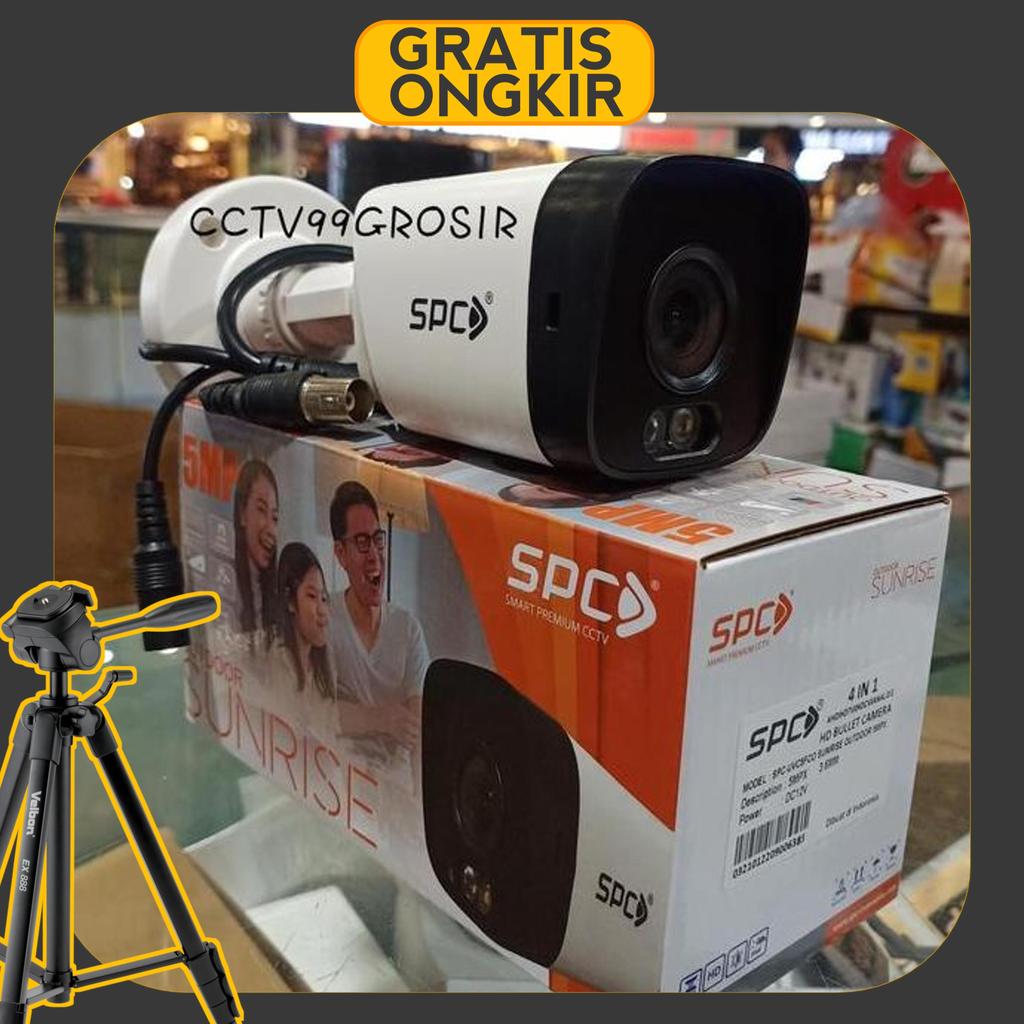 Camera Cctv Spc Sunrise Outdoor 5Mp, Malam Bisa Bewarna (Full Color)