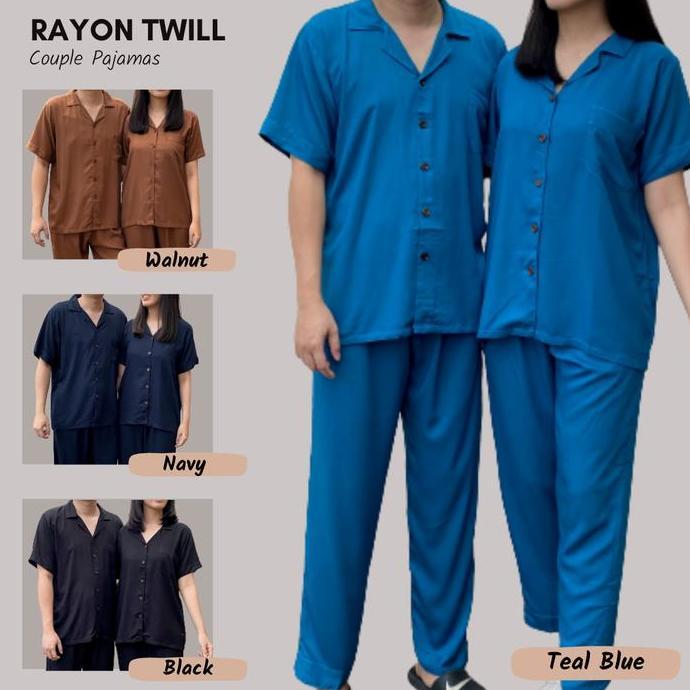 Piyama Couple Rayon / Rayon Twill Couple / Baju Tidur Couple
