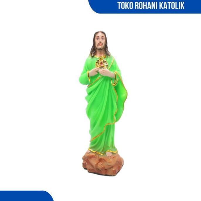 PAKET PATUNG YESUS - MARIA 20 CM FOSFOR  DAN SALIB DUDUK FIBER 20 CM - GLOW IN THE DARK / PATUNG KAT