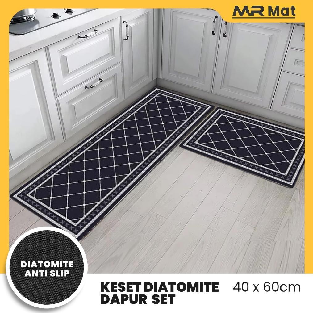 MR MAT Keset Dapur Diatomite Original 2in1 Anti Slip Kitchen Floor Mat Set 40x60cm & 40x120cm