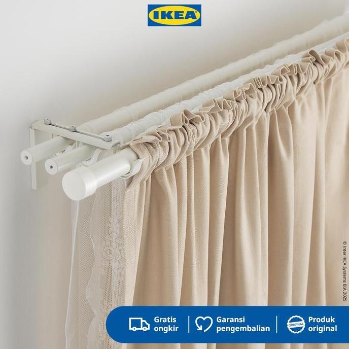 IKEA HUGAD Batang Tirai Gorden/Jendela Adjustable 120-210cm Logam