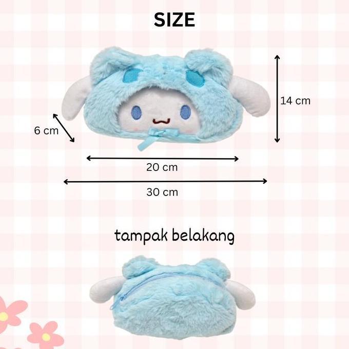 Fur Pen Case Sanrio Tempat Pensil Bulu Melody Kuromi Cinnamoroll