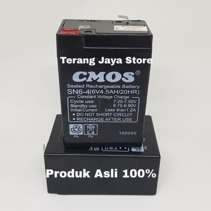 Baterai Lampu Emergency CMOS SN6-4 6V Asli