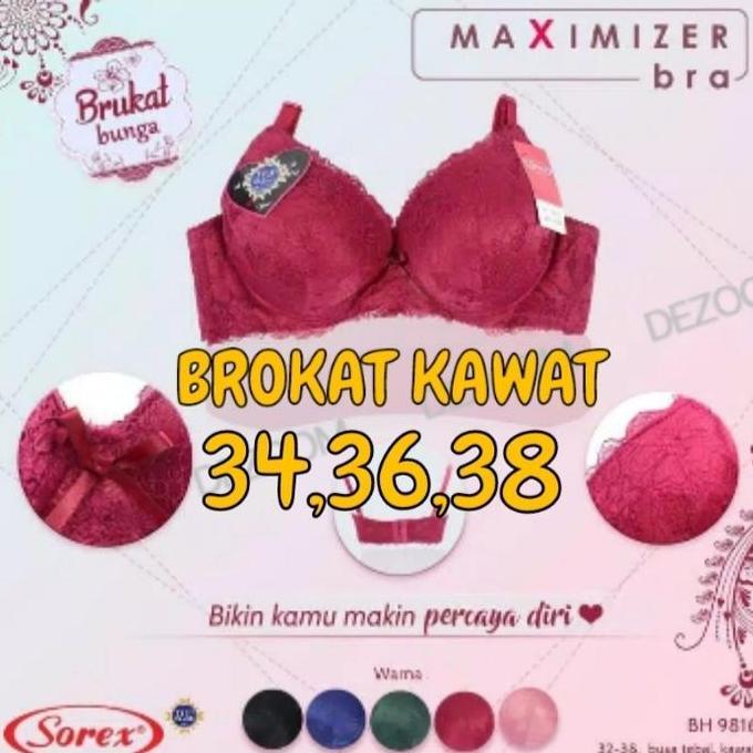 Murah Bra Busa TEBAL Sorex 9816 Brokat Cup B Non COD