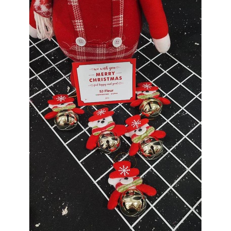 Dekorasi Aksesoris Gantungan Natal Lonceng Kecil Warna-Warni