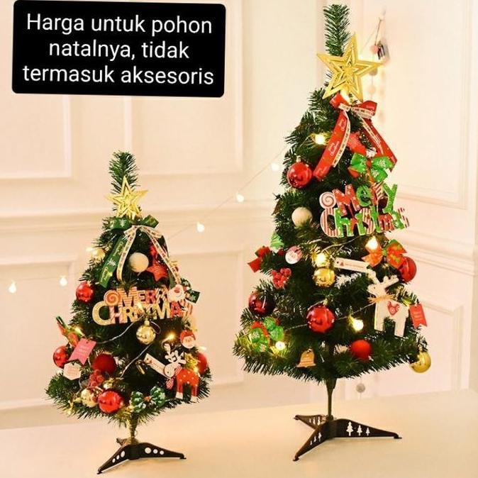 POHON NATAL PORTABLE POHON NATAL POLOS PVC DAN PINE UKURAN BESAR KECIL CHRISTMAS TREE 30cm