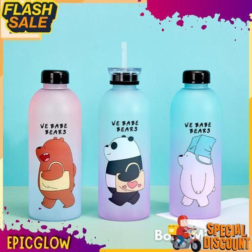 Unik Either.Id - Botol Minum 1 Liter Viral Botol Minum Anak Sedotan Botol Minum We Babe Bears Motif 