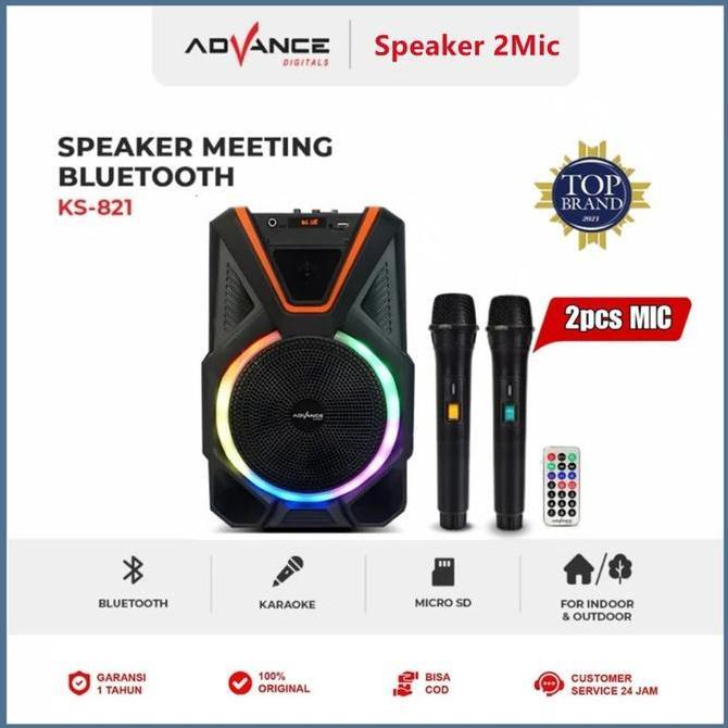 CODAdvance Speaker Bluetooth 2 Mic 8 inch Bluetooth Speaker Microphone Wireless KS-821 Best