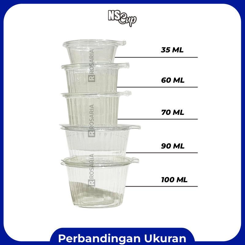 Ns Cup 60 Ml Cup Puding Mika Jelly Sauce Tutup Sambung Stock