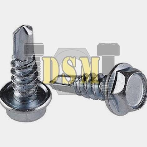 (1 DUS) Sekrup Roofing Putih #10x16 / Baut Baja Ringan 1,5 CM / Hex Flange Self Drilling Screw SDS T