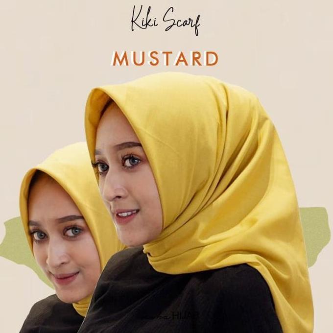 New- Jilbab segiempat, hijab segiempat kuning mustard,katun,hijab daily