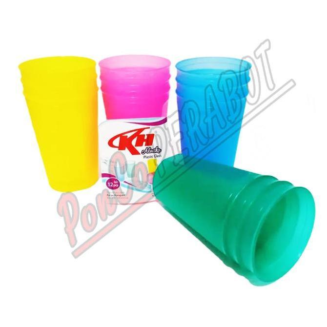 Gelas Plastik Warna Bahan Tebal Gelas KH Alaska Minuman Biru Kaca Cangkir Dapur