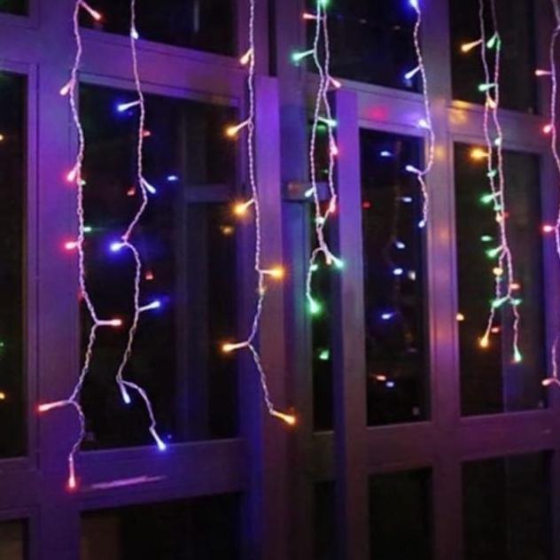 lampu natal tirai 100led warna warni ukuran 5meter