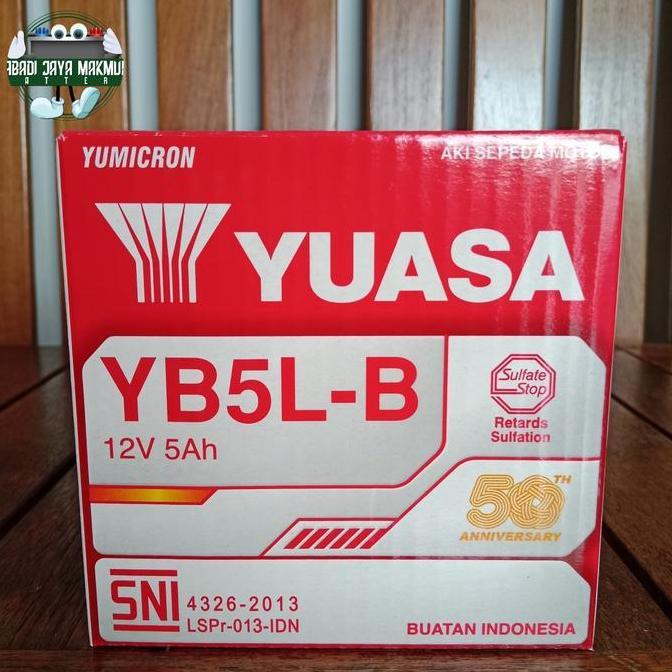 Aki Motor Vespa Corsa Matic, Yamaha Vega, Mio Sporty Yuasa YB5L-B Terlaris