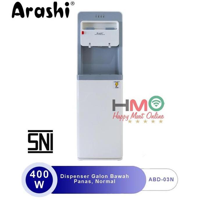 Dispenser Arashi Galon Bawah ABD 03 Panas Normal Bottom Load Dispenser Arashi ABD-03
