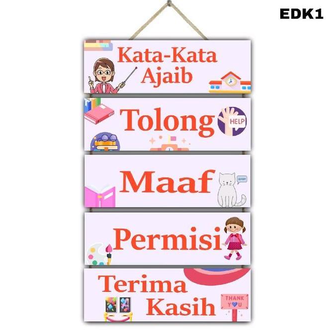 Hiasan dinding KATA KATA AJAIB 5 susun gantungan dekorasi dinding islami kata kata motivasi wall dec