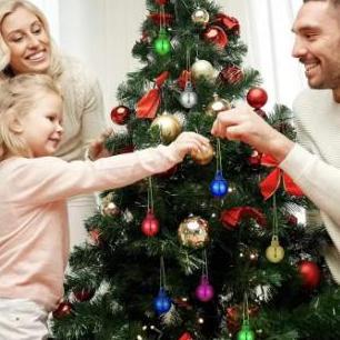 hiasan dekorasi natal bola warna warni