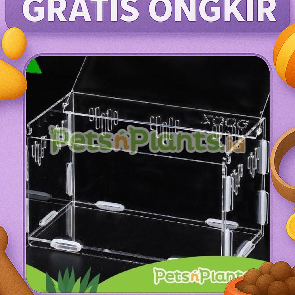 Acrylic Reptile Cage Box Kotak Reptil Vivarium Terarium Akrilik Import