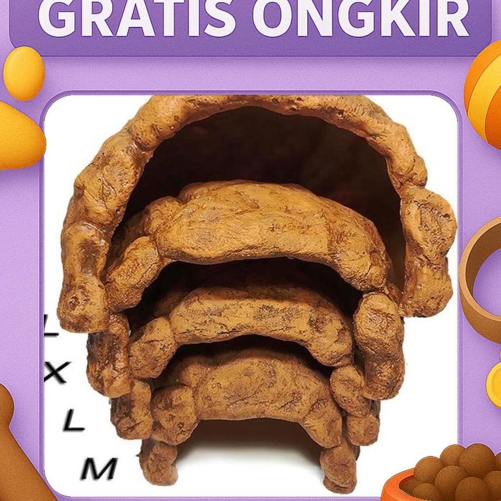 Hc036 Hiding Cave Places Tempat Sembunyi Reptile Kura-Kura Darat Tortoise Pardalis Sulcata Goa Perse